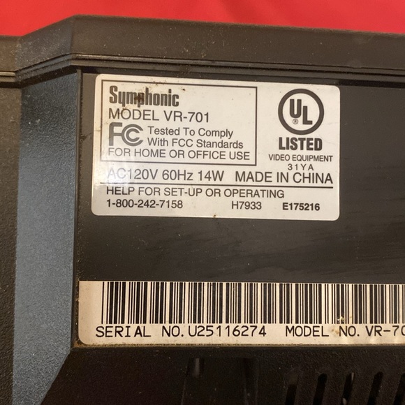 💫 Symphonic Video Cassette Recorder - Picture 6 of 6